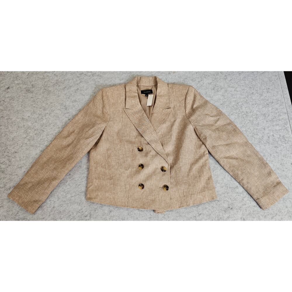 Talbots Cropped 100% Linen Blazer Jacket, 6 Button, Womens Sz 16, New, NWT - Picture 6 of 12